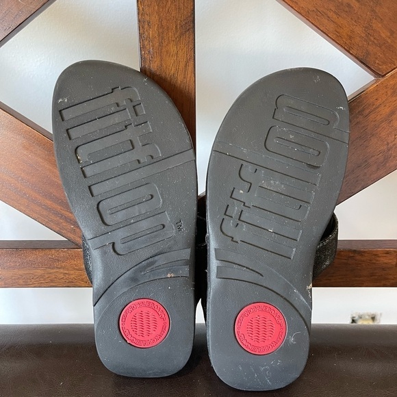Fitflop size 7 flip flops thong toe post sandals micro wobbleboard - Picture 8 of 17